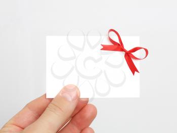 Royalty Free Photo of a Person Holding a Gift Card