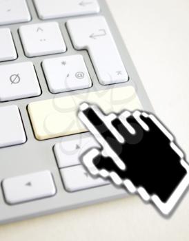 Royalty Free Photo of a Cursor by a Keyboard