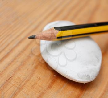 Royalty Free Photo of a Pencil and Eraser