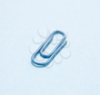 Royalty Free Photo of a Blue Paperclip