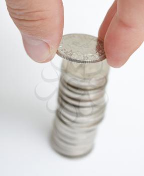Royalty Free Photo of a Person With Coins