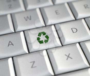 Royalty Free Photo of a Recycle Key on a Keyboard