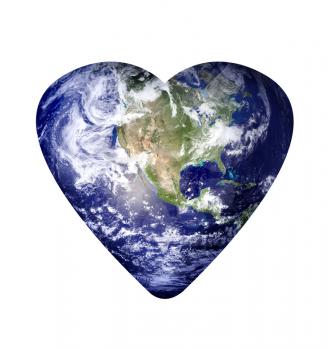 Royalty Free Photo of a Heart Shaped Earth