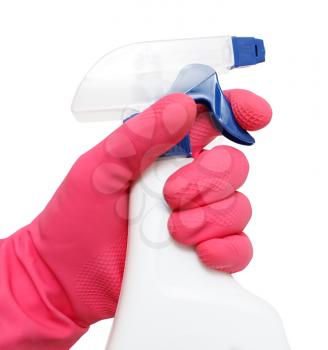 Royalty Free Photo of a Person Holding Cleaning Products
