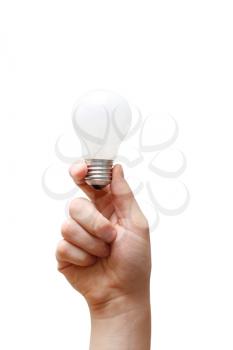 Royalty Free Photo of a Person Holding a Light Bulb