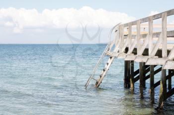 Royalty Free Photo of a Wooden Pier in Denmark