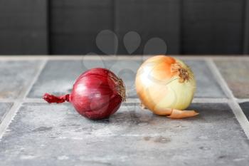 Royalty Free Photo of Onions on a Counter