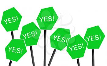 Royalty Free Photo of a Bunch of Yes Signs