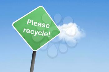 Royalty Free Photo of a Please Recycle Sign