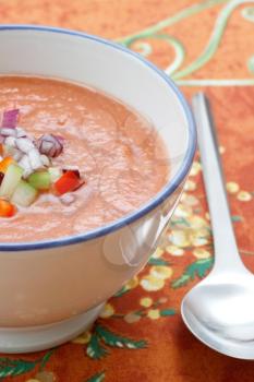 Royalty Free Photo of a Bowl of Gazpacho