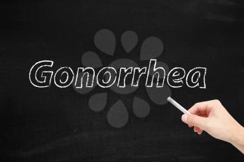Gonorrhea written on a blackboard