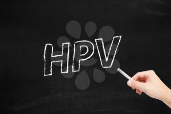 HPV vires written on a blackboard