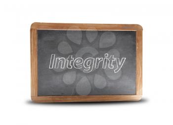 Integrity written on a blackboard