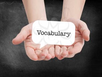 Vocabulary written on a speechbubble