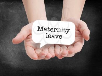 Maternity leave written on a speechbubble