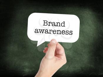 Brand awareness written on a speechbubble