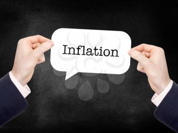 Inflation written on a speechbubble