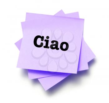 Ciao written on a note