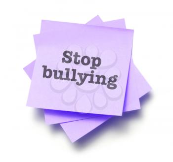 Stop bullying written on a note