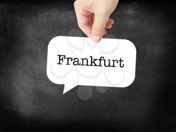 Frankfurt - the city - written on a speechbubble