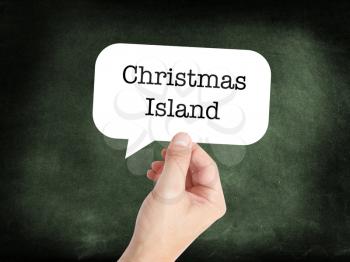 Christmas Island written on a speechbubble