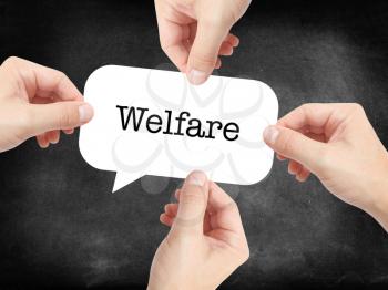 Welfare written on a speechbubble