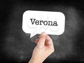 Verona written on a speechbubble