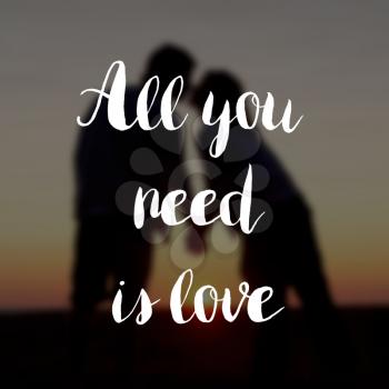 All you need is love concept