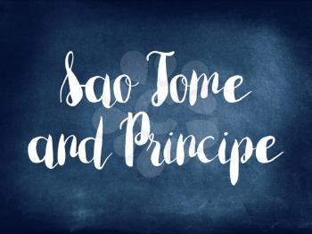 Sao Tome and Principe written on blackboard