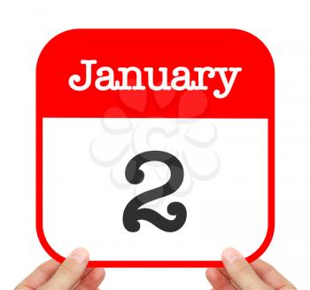 January 2 written on a calendar