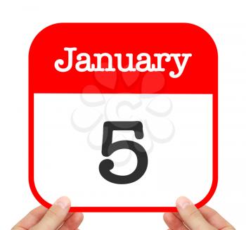 January 5 written on a calendar