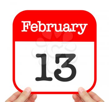 February 13 written on a calendar
