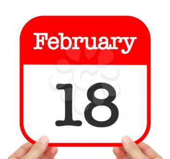 February 18 written on a calendar