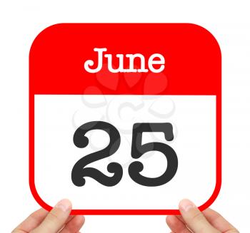 June 25 written on a calendar