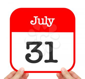 July 31 written on a calendar