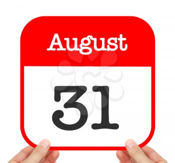 August 31 written on a calendar