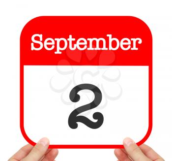 September 2 written on a calendar