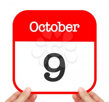 October 9 written on a calendar