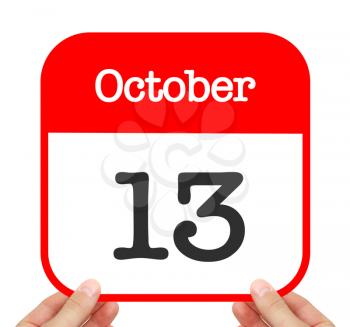 October 13 written on a calendar