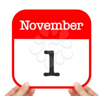 November 1 written on a calendar