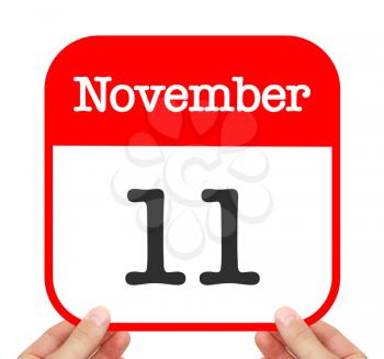 November 11 written on a calendar