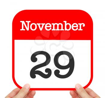 November 29 written on a calendar