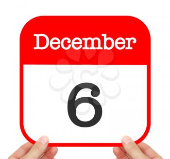 December 6 written on a calendar