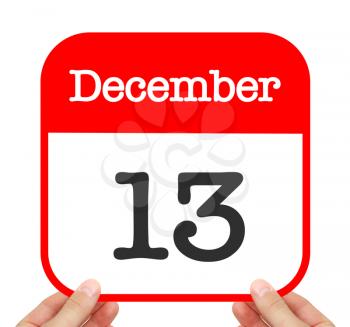 December 13 written on a calendar