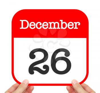 December 26 written on a calendar