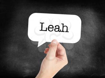 Leah written in a speechbubble 