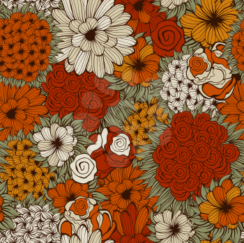 Royalty Free Clipart Image of a Background of Flowers