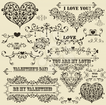 Royalty Free Clipart Image of a Background of Valentines Day Sayings
