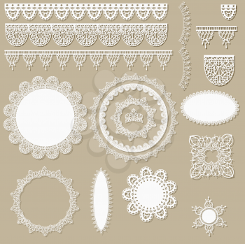 Royalty Free Clipart Image of Scrapbooking of Lace Patterns