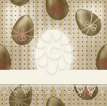 Royalty Free Clipart Image of Easter Eggs and a Border